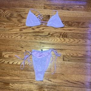 NWOT purple velour bikini set